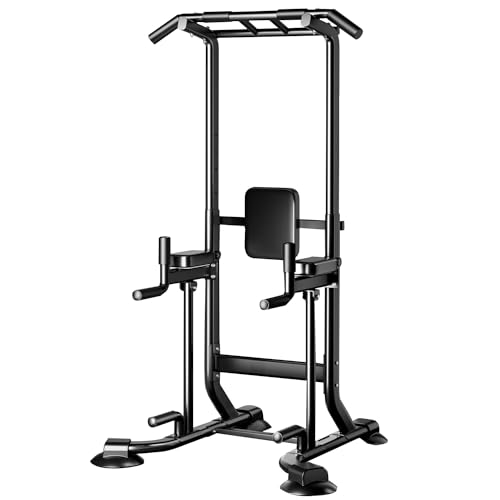Gimnasio casero de la torre eléctrica, estación de tracción de la capacidad de 660lb con barras de altura y inmersión ajustables, equipo de entrenamiento de fuerza multi-función estable para el entren