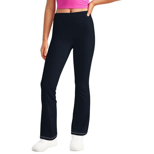 Girls' Straight Leggings Summer Casual Solid Elastic High Waisted Running Athletic Kids Workout Pants 2-13 Years4