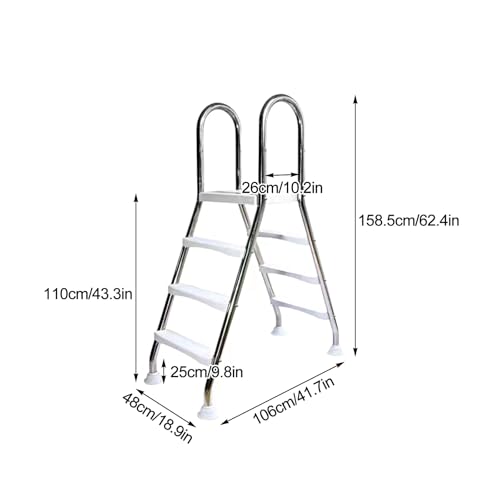 Escalera para piscina con 3 peldaños acero inoxidable 304 miniatura 3