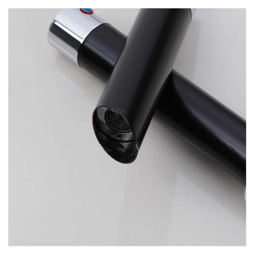 Robinet d'évier mitigeur de lavabo chrome et noir pour meuble vanité - 4