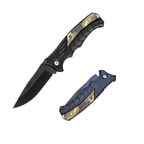 Gerderk Folding Pocket Knife, Pocket Knife with Chain, Only 2.68 in. Blade - EDC Knife for Camping Hiking Fishing for Men and Women (Camouflage)