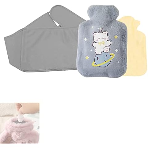 BDSHUNSF Hot Water Bottles with Fluffy Cover, Hot Water Bag for Cosy Nights, Pain Relief, Back, Neck and Shoulders (750ml) Cover
