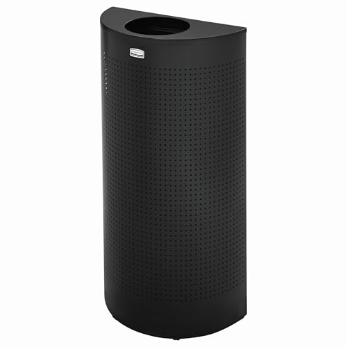 Image of Rubbermaid Commercial Products Silhouette Trash Can, 1- Gallon, Black, Indoor /Outdoor Garbage Can /Bin with Side Opening for Lobby /Office /School /Restaurant