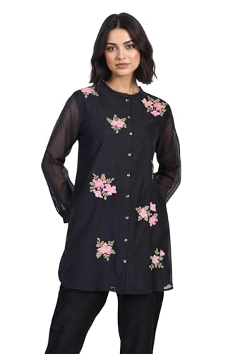 Tunique droite brodée en fils floraux W for Woman