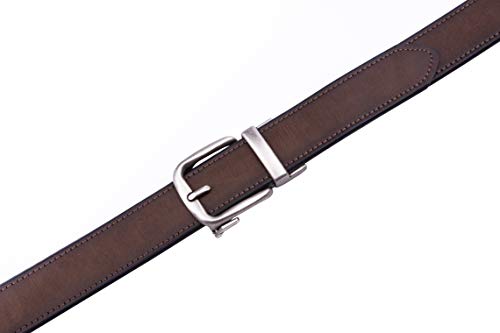 Fabio Valenti Men's Genuine Leather Ratchet Dress Belt with Automatic Buckle, Adjustiable Sizes, Handmade, All leather Strap3