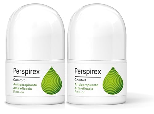 Perspirex ® | Comfort | Desodorante Antitranspirante Axilas Roll on para pieles delicadas con efecto anti sudor duradero hasta 3 días | Controla el sudor y el olor cuidando tu piel | Pack de 2-40 Ml