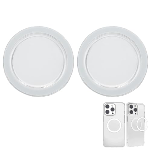 Magnetic Base Compatible with PopSocket Phone Grips and MagSafe iPhone Cases Removable Holder Mount for Phone or Kindle Thin Lightweight Design Clear & White