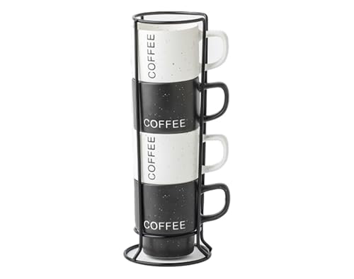 SET 6 TAZZINE DA CAFFE' IN CERAMICA CON MANICO BIANCHE
