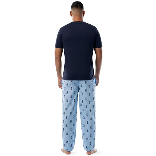 Image of IZOD Men's Short Sleeve Jersey Top and Printed Pants Pajama Sleep Set