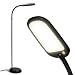 Brightech Litespan Slim - LED Reading & Craft Floor Lamp - Dimmable & Light Color Adjustable with Touch Switch - Standing Tall Pole Task Lamp with Gooseneck for Office - Black