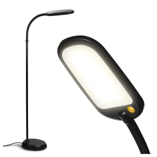 Brightech Litespan Slim LED Floor Reading Lamp - Tall with Adjustable Gooseneck, Dimmable for Living Rooms, Offices & Bedrooms - Black