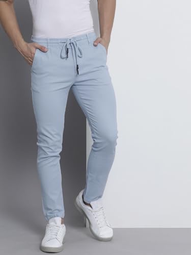Image of The Indian Garage Co Men Slim Fit Solid Mid-Rise Chinos