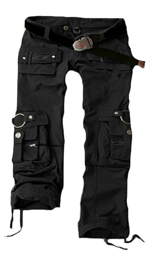 Juicy Trendz Womens Trousers Army Military Ladies Casual Cargo Pants Black