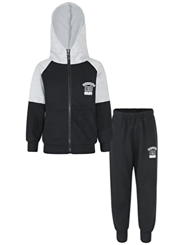 TiaoBug Kids Boys Zip Up Hoodie Sweatshirt and Jogger Sweatpants Athletic Tracksuit Sweatsuit Set3
