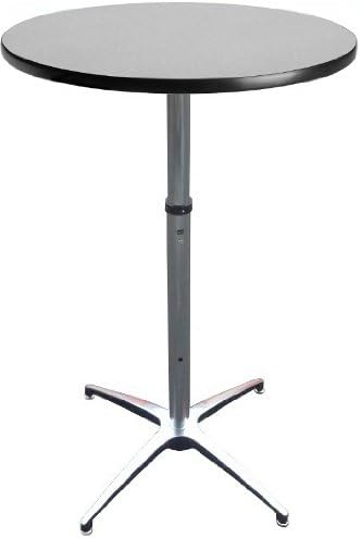 30 Inch Round Adjustable Height Cocktail Table/Trade Show Table Grey Nebula