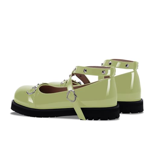 Women's Mary Janes Flats Platform Heels Ankle Strap Strappy Goth Shoes4