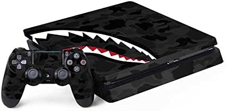 Skinit Decal Gaming Skin Compatible with PS4 Slim Bundle - Shark Teeth Grey Street Camo Design