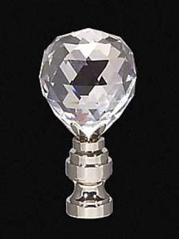 Image of B&P Lamp 2 1 /4 inch Crystal Finial W /Nickel Finish Base