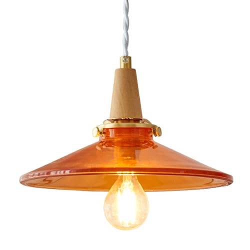 Lustre E14 verre orange pour remplacer un éclairage de salon froid et sans style