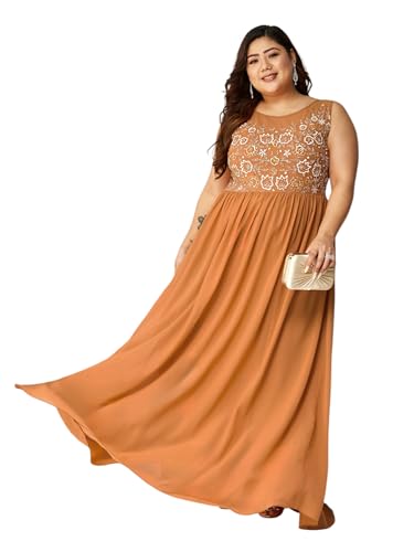 Image of Miss Chase A+ Women's Polyester Gathered Maxi Dresses