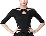Half Sleeve Twisted Strap Top for Women Adult Ladies Latin Ballroom Dance Practice
