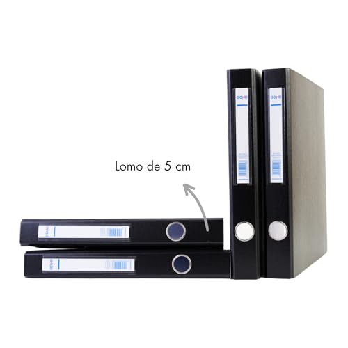 Dohe - Archivadores 2 Anillas (4 uds.) - Tamaño A4 29x32,5, Caja Protectora, Material de oficina - Negro - imagen 3