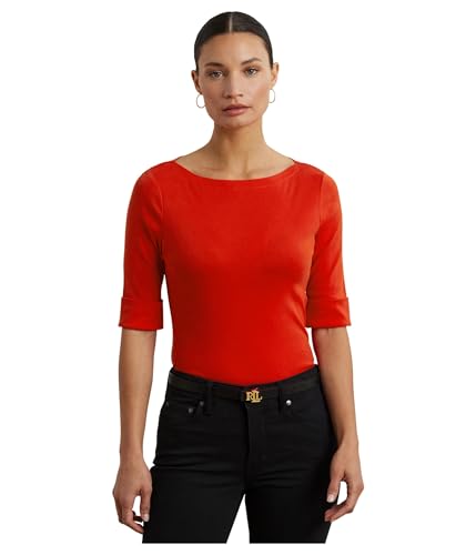 (取寄) ローレン ラルフローレン レディース ストレッチ コットン ボートネック ティー Lauren Ralph Lauren women Stretch Cotton Boatneck Tee Ralph Red 31RpXddYsYL.jpg