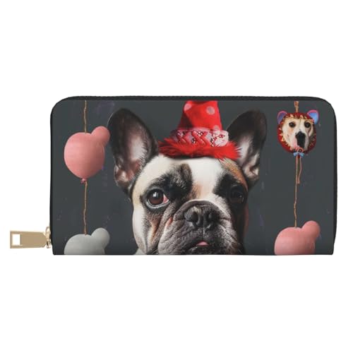 French Bulldog Printed Long Wallet for Women Men Cute Coin Purse with Card Holder