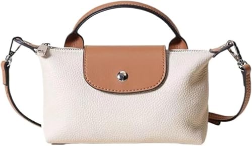 Genuine Leather Shoulder Crossbody Bag, Mini Light Luxury Women's Handbag, Shoulder Bag (White)