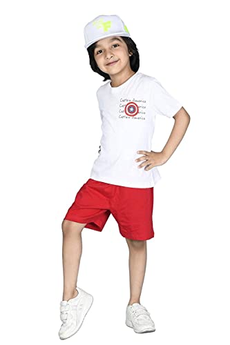 Image of Nap Chief Kids Unisex Cotton Cartoon Printed T-Shirt & Shorts | Clothing Set for Boys & Girls