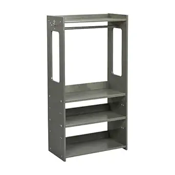 ECR4Kids TrendiTot Clothing Rack, Kids Wardrobe, Grey Wash