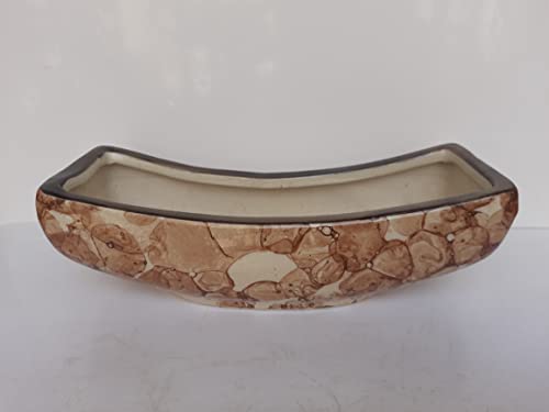 Image of VISIONCRAFTERZ Boat Shaped Ceramic Pot for Plants | Plant NOT Included, Pack of 1, Brown|