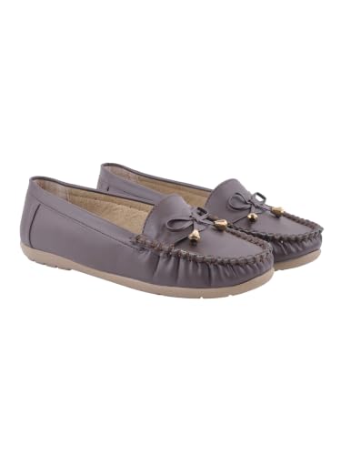Image of Shoetopia Women's Stylish Casual Loafers | Comfortable Slip-On Flat Shoes with Bow Design & Soft Sole for Daily Footwear