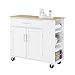 SoBuy Isola Cucina con Ruote – Carrello Cucina Salvaspazio con Cassetto e Ripiano Regolabile – Mobiletto Cucina con Piano di Lavoro, da Pranzo o per Penisola Cucina, Bianco 99x40x85 cm FKW133-WN immagine