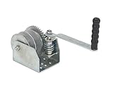 Vestil Wall-D Wall Mounted Hand Winch, Double, Silver