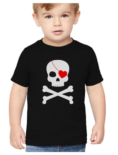 Tstars - Pirate Skull & Heart Valentine's Day Toddler Kids T-Shirt