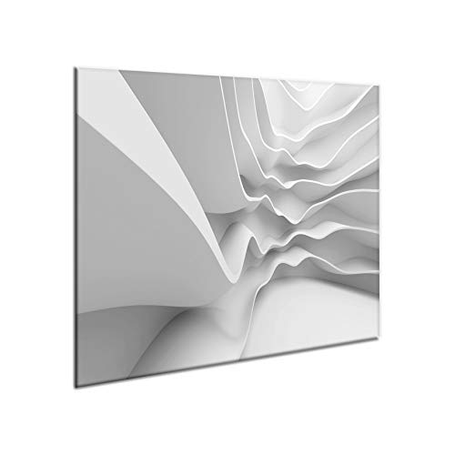Salpicadero de vidrio de cocina semUp contra manchas | Protector blanco de 60x52 cm