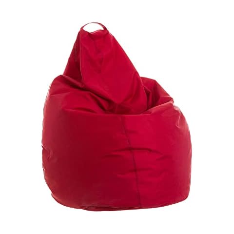 LOLAhome Puff Pera Rojo con Relleno de 75x130x75 cm Cover