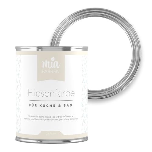 miafarben Fliesenfarbe ohne Schleifen – Fliesenlack für Wand & Boden – Bad & Küche – hochdeckend, matt, wasserbasiert, für Innen (Traumhaftes Weiss, 750ml) miafarben Fliesenfarbe ohne Schleifen – Fliesenlack für Wand & Boden – Bad & Küche – hochdeckend, matt, wasserbasiert, für Innen (Traumhaftes Weiss, 750ml)