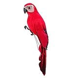 Pájaro emplumado falso: las estatuas de loros realistas están hechas de material de primera calidad, seguro, amigable y duradero.