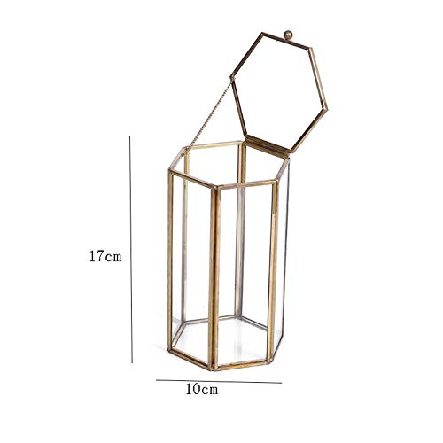 Boîte à bijoux rétro en verre et métal | Écrin transparent chic