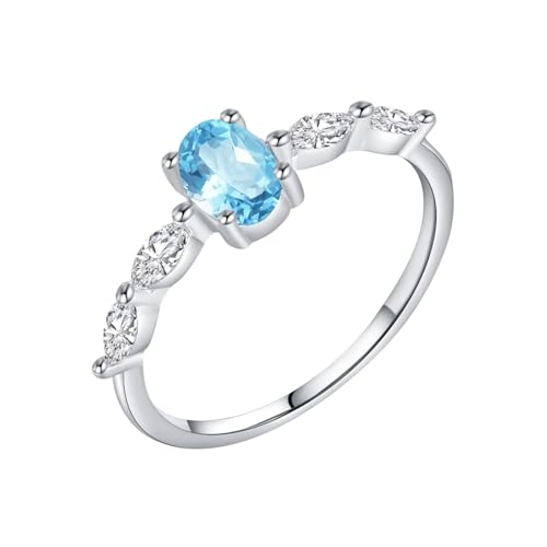 Bague mariage argent 925 le cadeau idéal avec oxyde de carbone bleu