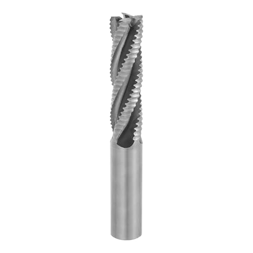 HALLMERS 20mm Roughing End Mill HSS Milling Cutter 4-Flute Upcut - 20mm Shank - 75mm Cutting Depth - CNC Router Bit Efficient Material Removal Suitable for Wood MDF Plastic Aluminium Soft Steels