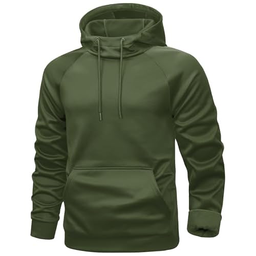 MAGCOMSEN Mens Hoodies Fleece Lined Casual Athletic Sweatshirts Pullover with Kangaroo Pocket