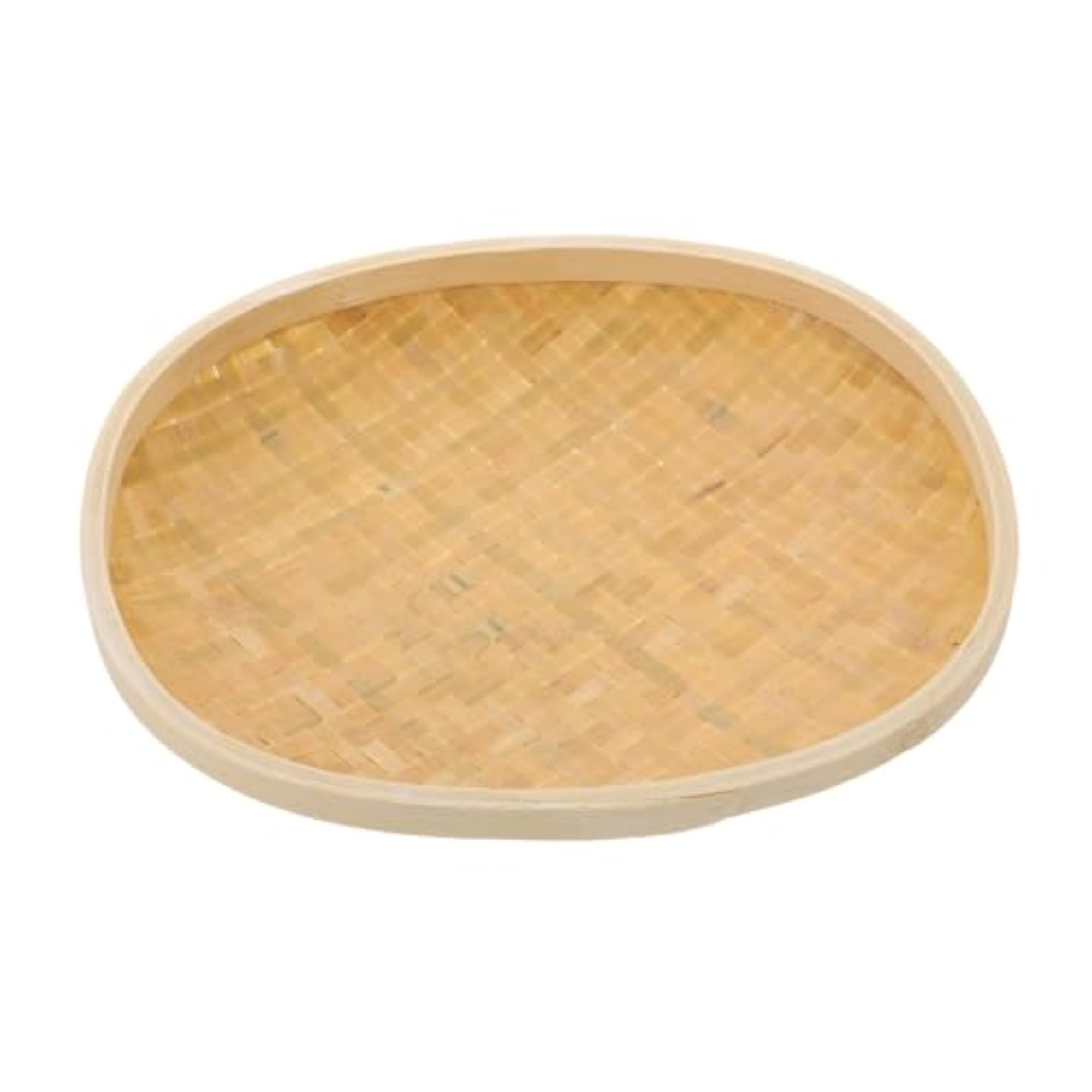Bamboo Woven Basket Tray for Kitchen Organizer Serving