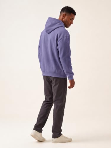 Image of JMIERR Mens Fleece Lined Oversized Hoodie Pullover Sweatshirts | Fall Winter Cozy fleece-lined pullover, adjustable drawstring hood, kangaroo pocket, regular fit, machine wash