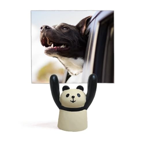 Support pour photo de chien noir idéal sur un bureau de travail