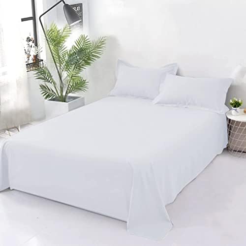 Cotton Comfort Flat Sheet 400 Thread Count 100% Egyptian Cotton (Single, White)