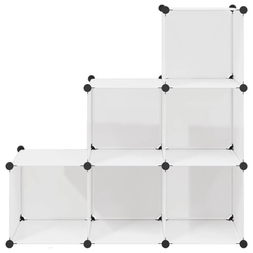 Organisateur de rangement cube blanc à 6 compartiments modulables
