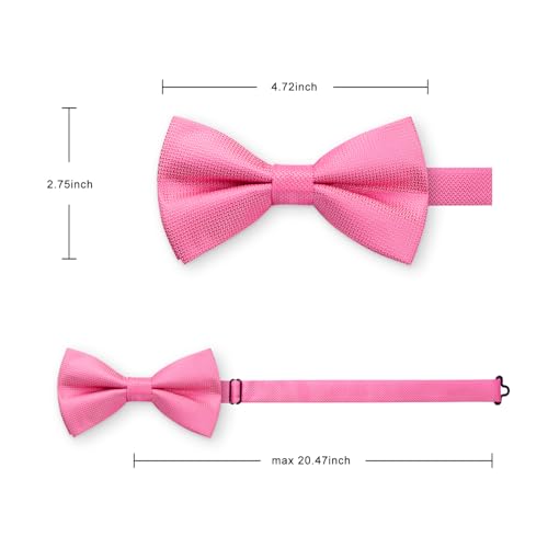 Image of HISDERN Mens Plaid Bow Tie Set Pocket Square and Cufflinks Bowtie | Pretied Bowties Design for Easy Wear,Check Pattern,Matching Handkerchief Cuff Link,3PCS Set Wedding Formal Party Groom Prom